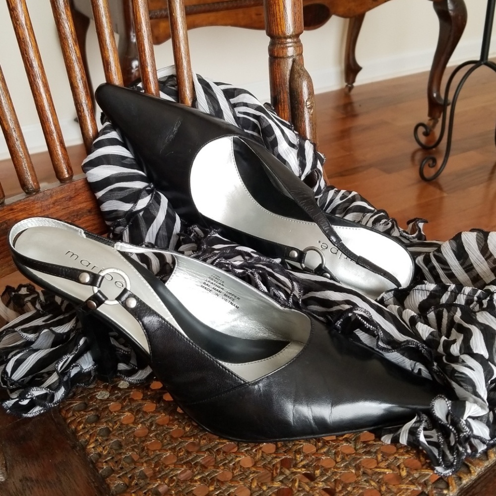 Black Slingback Maripe Heels